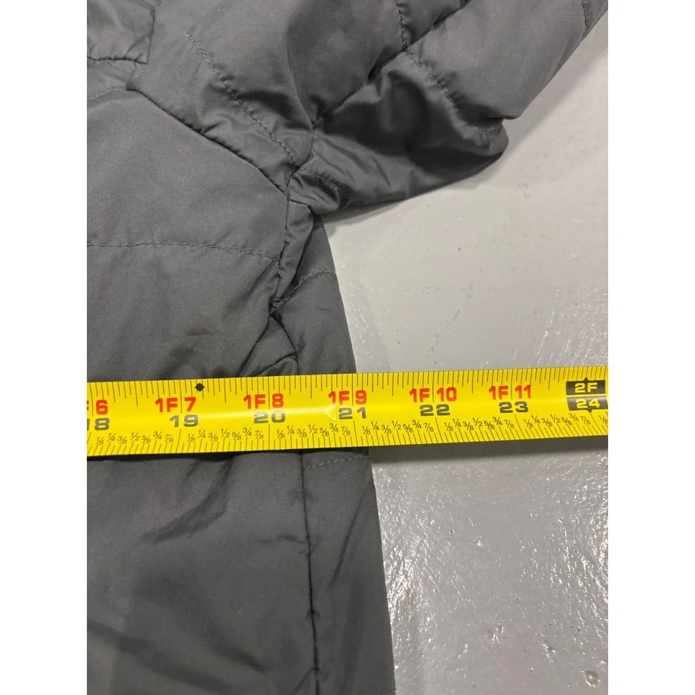 The North Face Mens Puffer Jacket Dark Gray Quilted Full Zip Coat Size Medium